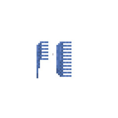 Hair comb pixel art icon. Design for logo, web, mobile app, sticker, badges and patches. Video game sprite. 8-bit. Isolated vector illustration.