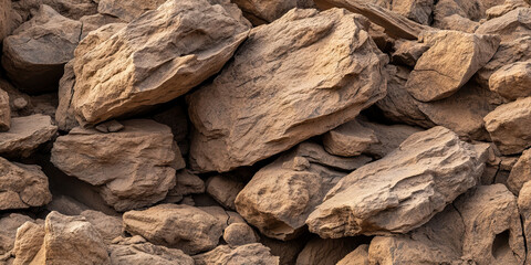 Pile of Light Brown Sedimentary Rocks
