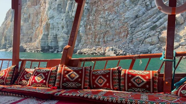  Cruise on a traditional dhow along the stunning fjords and coastline of Khasab, Musandam, Oman