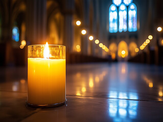 Serene Cathedral Candlelight