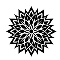 Simple mandala silhouette vector Art design, Floral mandala Illustration, ornament, flower, design, outline, template, pattern, ethnic. mandala design for invitation card, coloring book.