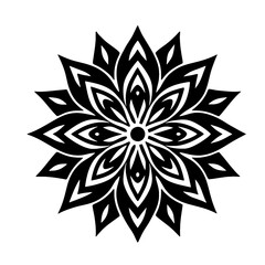 Simple mandala silhouette vector Art design, Floral mandala Illustration, ornament, flower, design, outline, template, pattern, ethnic. mandala design for invitation card, coloring book.
