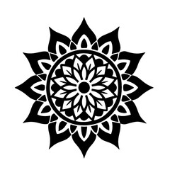 Simple mandala silhouette vector Art design, Floral mandala Illustration, ornament, flower, design, outline, template, pattern, ethnic. mandala design for invitation card, coloring book.