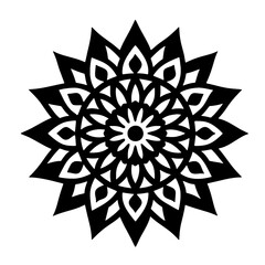 Simple mandala silhouette vector Art design, Floral mandala Illustration, ornament, flower, design, outline, template, pattern, ethnic. mandala design for invitation card, coloring book.