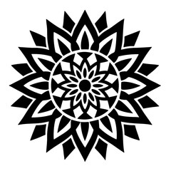 Simple mandala silhouette vector Art design, Floral mandala Illustration, ornament, flower, design, outline, template, pattern, ethnic. mandala design for invitation card, coloring book.