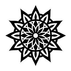 Simple mandala silhouette vector Art design, Floral mandala Illustration, ornament, flower, design, outline, template, pattern, ethnic. mandala design for invitation card, coloring book.