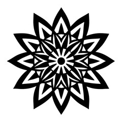 Simple mandala silhouette vector Art design, Floral mandala Illustration, ornament, flower, design, outline, template, pattern, ethnic. mandala design for invitation card, coloring book.