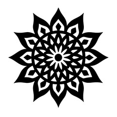 Simple mandala silhouette vector Art design, Floral mandala Illustration, ornament, flower, design, outline, template, pattern, ethnic. mandala design for invitation card, coloring book.