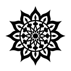 Simple mandala silhouette vector Art design, Floral mandala Illustration, ornament, flower, design, outline, template, pattern, ethnic. mandala design for invitation card, coloring book.