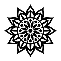 Simple mandala silhouette vector Art design, Floral mandala Illustration, ornament, flower, design, outline, template, pattern, ethnic. mandala design for invitation card, coloring book.