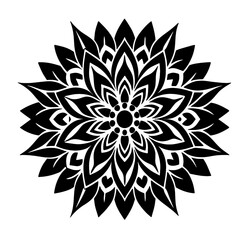 Simple mandala silhouette vector Art design, Floral mandala Illustration, ornament, flower, design, outline, template, pattern, ethnic. mandala design for invitation card, coloring book.