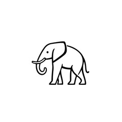 Elegant Line Art Elephant: A Majestic Creature of the Wild