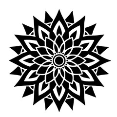 Simple mandala silhouette vector Art design, Floral mandala Illustration, ornament, flower, design, outline, template, pattern, ethnic. mandala design for invitation card, coloring book.