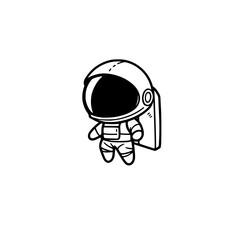 Adorable Astronaut Cartoon Illustration: A whimsical vector graphic of a cute spaceman, perfect for space-themed projects, children's books, or adding a touch of cosmic charm to your designs.
