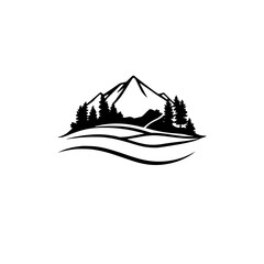 Majestic Mountain Landscape: Serene Nature Scene, Panoramic View, Peaceful Valley, Tranquil River, Picturesque Scenery, Adventure Travel