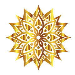 illustration of a Simple gold mandala silhouette vector Art design, Floral mandala Illustration, ornament, flower, design, outline, template, pattern, ethnic. mandala design for invitation card