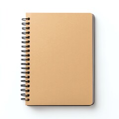 Isolate for product advertising Minimalist brown notebook on a light background.