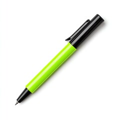 Isolate for product advertising Bright green pen for creative projects.