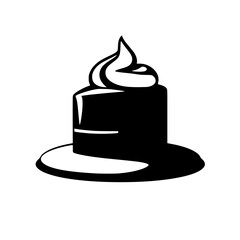 A delectable single-serving cake, adorned with a swirl of creamy frosting. This image is perfect for bakery menus, dessert blogs, or culinary websites.