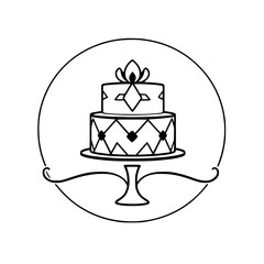Elegant Two-Tier Cake: A Delicious Geometric Dessert. Perfect for Weddings, Parties, and Celebrations. Indulge in Sweetness and Exquisite Culinary Art.