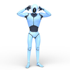 男性サイボーグ　3DCGレンダリング