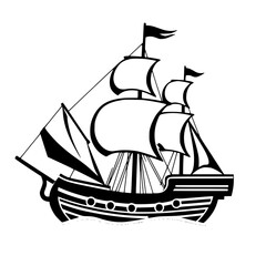 Vintage Sailing Ship: A Nautical Adventure on the Open Sea. Explore the history of maritime exploration and trade through this iconic vessel design.