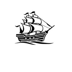 Vintage Sailing Ship: A Nautical Adventure on the Open Sea. Explore the art of sailing, voyages, and maritime history through this classic ship illustration.