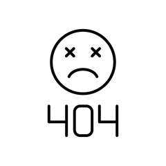 404 Error icon Outline set in black and white color