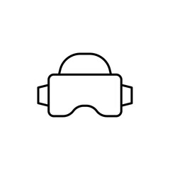 AR headset icon Outline set in black and white color