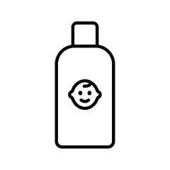 Baby shampoo icon Outline set in black and white color