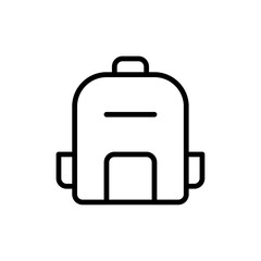 Backpack icon Outline set in black and white color