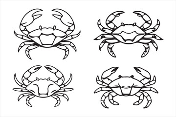 Black and White Crab Illustration