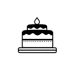 A delightful two-layered birthday cake, adorned with chocolate icing and a single candle, ready for a celebratory occasion.