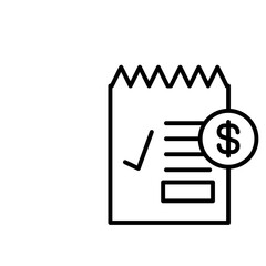 Bill paid icon Outline set in black and white color