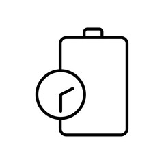 Battery life icon Outline set in black and white color