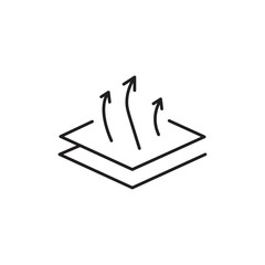 Breathable leather icon Outline set in black and white color