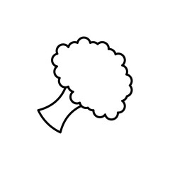 Broccoli icon Outline set in black and white color