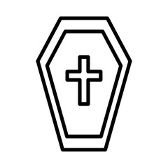 Coffin icon Outline set in black and white color