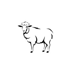 Elegant Sheep Line Art: A Stunning Vector Illustration of a Sheep, Perfect for Farm, Nature, and Agriculture Designs.