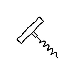 Corkscrew icon Outline set in black and white color