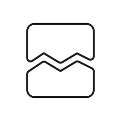 Fototapeta premium Crack icon Outline set in black and white color