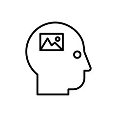 Creativity icon Outline set in black and white color