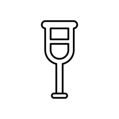 Crutch icon Outline set in black and white color