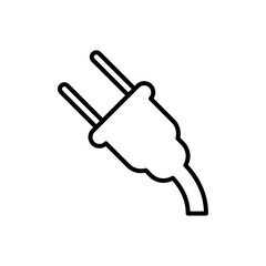 Electric plug icon Outline set in black and white color