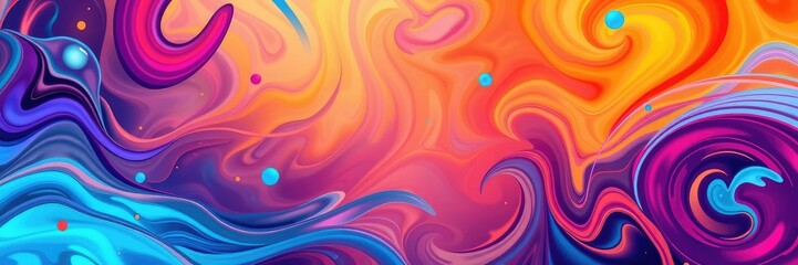 Obraz premium Abstract colorful background with swirling patterns and shapes, flowing lines, swirling patterns