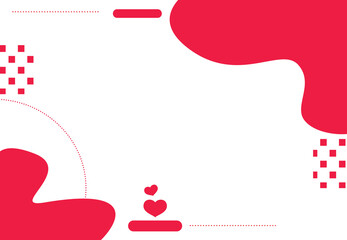 Valentine Day Card Design with Hearts in a Cute Cartoon Style