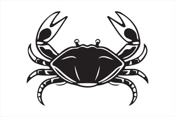 Black and White Crab Illustration