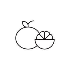 Grapefruit icon Outline set in black and white color