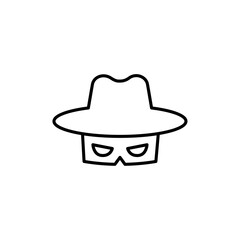 Hacker icon Outline set in black and white color