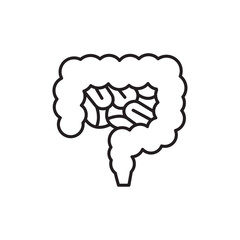 Gut icon Outline set in black and white color